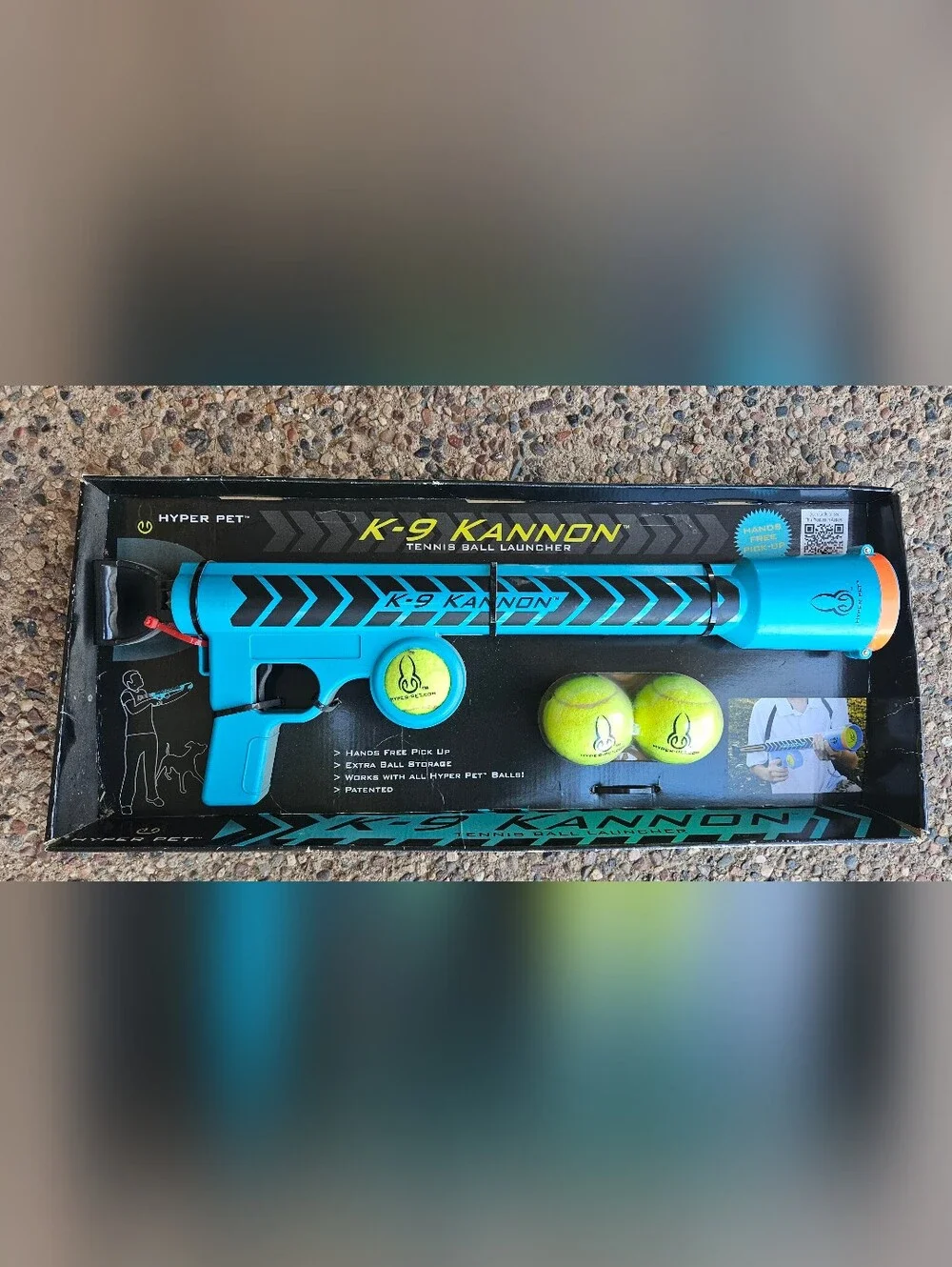 ​NIB Hyper Pet K-9 Kannon Tennis Ball Launcher Dog Toy - Includes 3 Balls